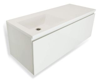 Подвесная тумба под раковину Эстет Dallas Luxe ФР-00002294 Л/П 115см длинный ящик белый